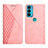 Coque Portefeuille Livre Cuir Etui Clapet Y02X pour Motorola Moto Edge 20 5G Or Rose