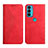 Coque Portefeuille Livre Cuir Etui Clapet Y02X pour Motorola Moto Edge 20 5G Rouge