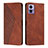 Coque Portefeuille Livre Cuir Etui Clapet Y02X pour Motorola Moto Edge 30 Lite 5G Marron