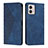 Coque Portefeuille Livre Cuir Etui Clapet Y02X pour Motorola Moto G53j 5G Bleu