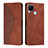 Coque Portefeuille Livre Cuir Etui Clapet Y02X pour Realme C25S Marron