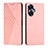 Coque Portefeuille Livre Cuir Etui Clapet Y02X pour Realme C55 Or Rose