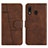 Coque Portefeuille Livre Cuir Etui Clapet Y02X pour Samsung Galaxy A20 Marron