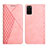 Coque Portefeuille Livre Cuir Etui Clapet Y02X pour Samsung Galaxy S20 Plus 5G Or Rose