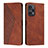 Coque Portefeuille Livre Cuir Etui Clapet Y02X pour Xiaomi Redmi Note 12 Turbo 5G Marron