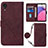 Coque Portefeuille Livre Cuir Etui Clapet Y03B pour Samsung Galaxy A03 Core Vin Rouge