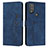 Coque Portefeuille Livre Cuir Etui Clapet Y03X pour Motorola Moto G Play Gen 2 Bleu