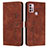 Coque Portefeuille Livre Cuir Etui Clapet Y03X pour Motorola Moto G10 Power Marron