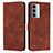 Coque Portefeuille Livre Cuir Etui Clapet Y03X pour Motorola Moto G200 5G Marron