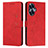 Coque Portefeuille Livre Cuir Etui Clapet Y03X pour Realme C55 Rouge