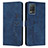 Coque Portefeuille Livre Cuir Etui Clapet Y03X pour Realme Q3 5G Bleu