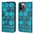 Coque Portefeuille Livre Cuir Etui Clapet Y04B pour Apple iPhone 13 Pro Cyan