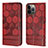 Coque Portefeuille Livre Cuir Etui Clapet Y04B pour Apple iPhone 13 Pro Max Vin Rouge