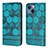 Coque Portefeuille Livre Cuir Etui Clapet Y04B pour Apple iPhone 15 Plus Cyan