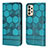 Coque Portefeuille Livre Cuir Etui Clapet Y04B pour Samsung Galaxy A13 4G Cyan