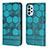 Coque Portefeuille Livre Cuir Etui Clapet Y04B pour Samsung Galaxy A23 4G Cyan