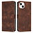 Coque Portefeuille Livre Cuir Etui Clapet Y04X pour Apple iPhone 13 Marron