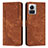 Coque Portefeuille Livre Cuir Etui Clapet Y04X pour Motorola Moto Edge X30 Pro 5G Marron