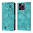 Coque Portefeuille Livre Cuir Etui Clapet Y05B pour Apple iPhone 13 Pro Max Cyan