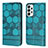 Coque Portefeuille Livre Cuir Etui Clapet Y05B pour Samsung Galaxy A53 5G Cyan