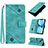 Coque Portefeuille Livre Cuir Etui Clapet Y06B pour Apple iPhone 13 Cyan