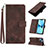 Coque Portefeuille Livre Cuir Etui Clapet Y06B pour Apple iPhone 13 Marron