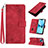 Coque Portefeuille Livre Cuir Etui Clapet Y06B pour Apple iPhone 13 Rouge