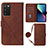 Coque Portefeuille Livre Cuir Etui Clapet Y07B pour Samsung Galaxy A02s Marron