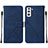 Coque Portefeuille Livre Cuir Etui Clapet Y07B pour Samsung Galaxy S22 Plus 5G Bleu