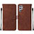 Coque Portefeuille Livre Cuir Etui Clapet Y07B pour Samsung Galaxy S23 Ultra 5G Marron