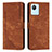 Coque Portefeuille Livre Cuir Etui Clapet Y07X pour Realme C30s Marron