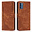 Coque Portefeuille Livre Cuir Etui Clapet Y08X pour Nokia C300 Marron