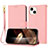 Coque Portefeuille Livre Cuir Etui Clapet Y09X pour Apple iPhone 14 Or Rose