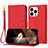 Coque Portefeuille Livre Cuir Etui Clapet Y09X pour Apple iPhone 14 Pro Rouge