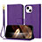 Coque Portefeuille Livre Cuir Etui Clapet Y09X pour Apple iPhone 14 Violet