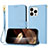 Coque Portefeuille Livre Cuir Etui Clapet Y09X pour Apple iPhone 15 Pro Bleu