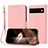 Coque Portefeuille Livre Cuir Etui Clapet Y09X pour Google Pixel 6 5G Or Rose