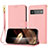 Coque Portefeuille Livre Cuir Etui Clapet Y09X pour Google Pixel 6 Pro 5G Or Rose