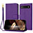 Coque Portefeuille Livre Cuir Etui Clapet Y09X pour Google Pixel 6a 5G Violet