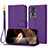 Coque Portefeuille Livre Cuir Etui Clapet Y09X pour Huawei Honor 80 5G Violet