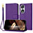 Coque Portefeuille Livre Cuir Etui Clapet Y09X pour Huawei Honor 90 5G Violet