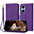 Coque Portefeuille Livre Cuir Etui Clapet Y09X pour Huawei Honor X5 Plus Violet