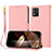 Coque Portefeuille Livre Cuir Etui Clapet Y09X pour Motorola Moto E13 Or Rose