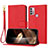 Coque Portefeuille Livre Cuir Etui Clapet Y09X pour Motorola Moto G20 Rouge