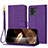 Coque Portefeuille Livre Cuir Etui Clapet Y09X pour Motorola Moto G72 Violet