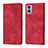 Coque Portefeuille Livre Cuir Etui Clapet YB1 pour Motorola Moto E22 Rouge