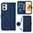 Coque Portefeuille Livre Cuir Etui Clapet YB1 pour Motorola Moto G73 5G Bleu