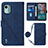 Coque Portefeuille Livre Cuir Etui Clapet YB1 pour Nokia C12 Bleu