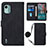 Coque Portefeuille Livre Cuir Etui Clapet YB1 pour Nokia C12 Noir