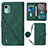 Coque Portefeuille Livre Cuir Etui Clapet YB1 pour Nokia C12 Plus Vert